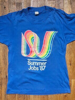 vintage 1987 80s rainbow Summer Jobs tee t-shirt pride Screen Stars